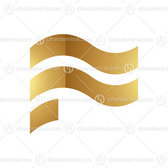 Golden Letter F Symbol on a White Background - Icon 3