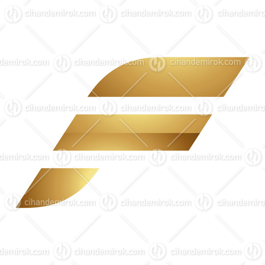 Golden Letter F Symbol on a White Background - Icon 4