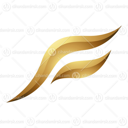 Golden Letter F Symbol on a White Background - Icon 6