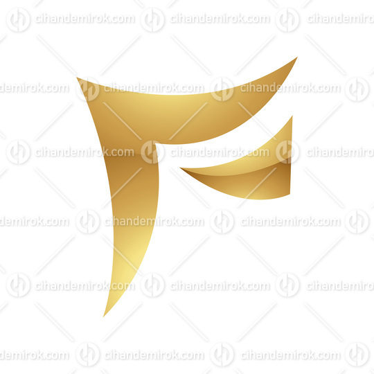 Golden Letter F Symbol on a White Background - Icon 7