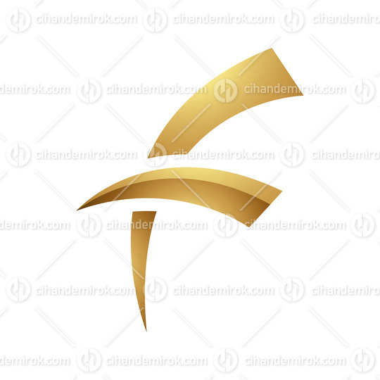 Golden Letter F Symbol on a White Background - Icon 8