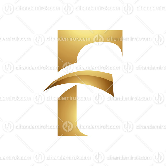 Golden Letter F Symbol on a White Background - Icon 9