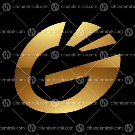 Golden Letter G Symbol on a Black Background - Icon 1
