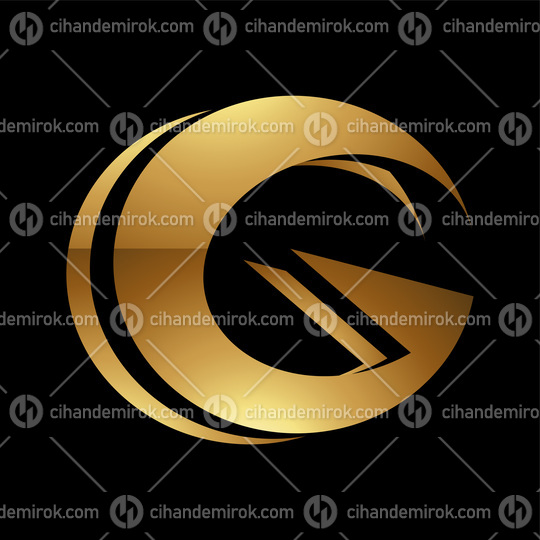 Golden Letter G Symbol on a Black Background - Icon 4