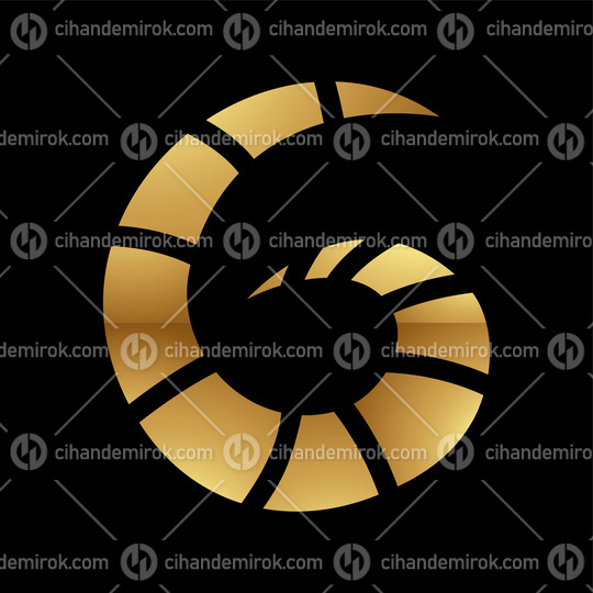 Golden Letter G Symbol on a Black Background - Icon 5