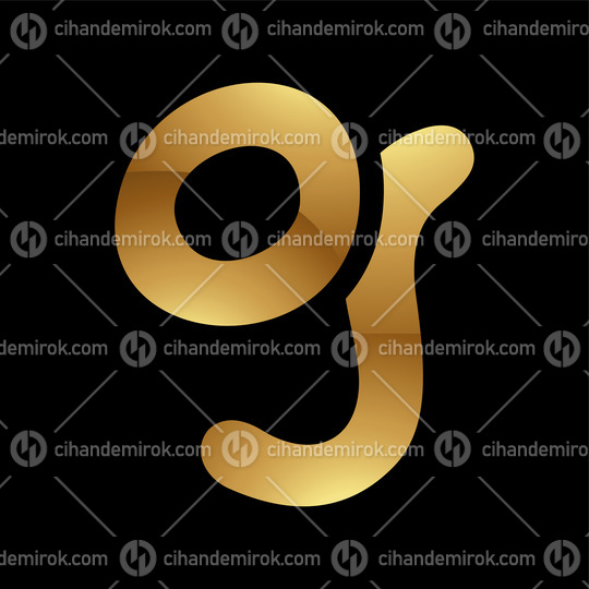Golden Letter G Symbol on a Black Background - Icon 6