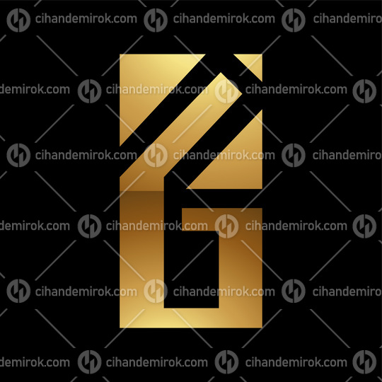 Golden Letter G Symbol on a Black Background - Icon 8