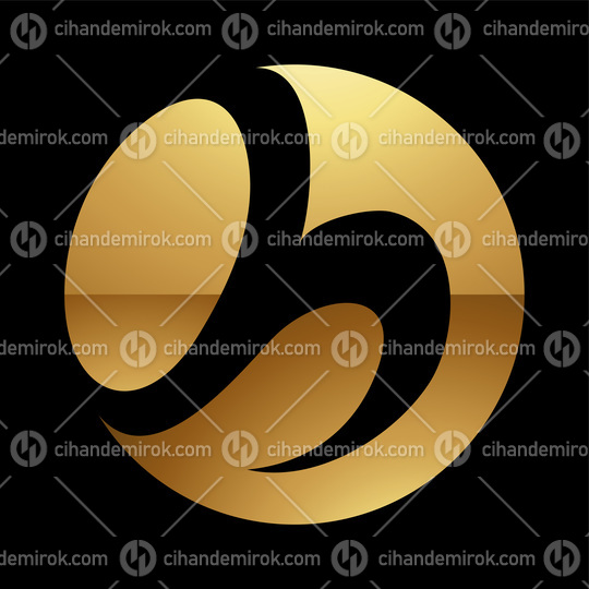 Golden Letter H Symbol on a Black Background - Icon 3