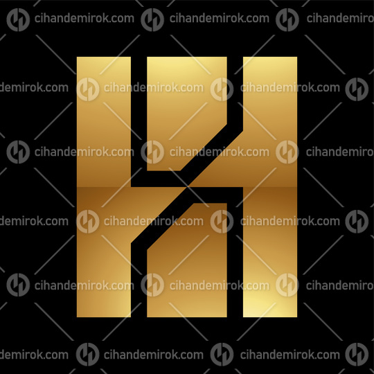 Golden Letter H Symbol on a Black Background - Icon 7