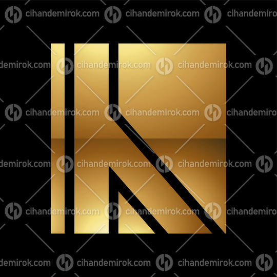 Golden Letter H Symbol on a Black Background - Icon 9