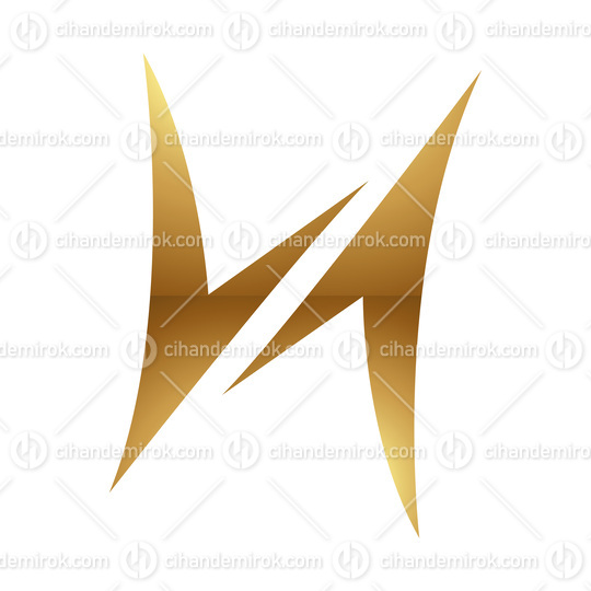 Golden Letter H Symbol on a White Background - Icon 1