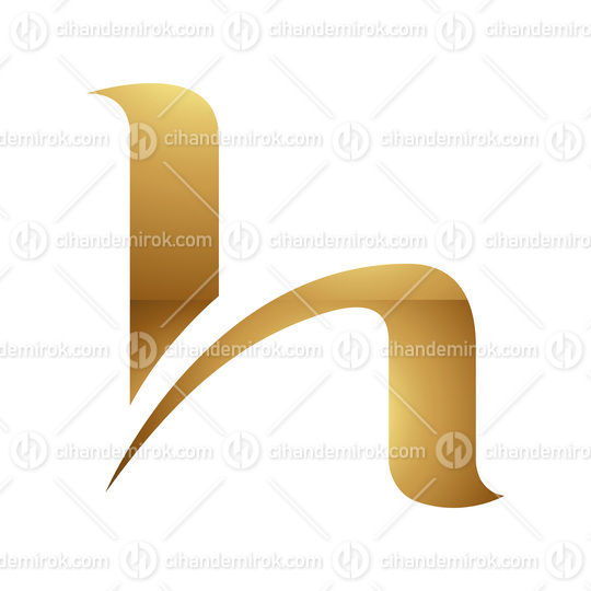 Golden Letter H Symbol on a White Background - Icon 4