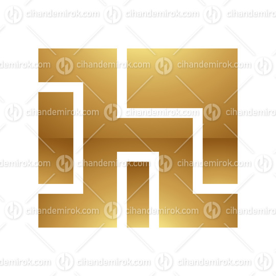 Golden Letter H Symbol on a White Background - Icon 5
