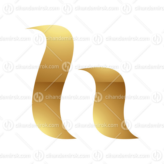 Golden Letter H Symbol on a White Background - Icon 6