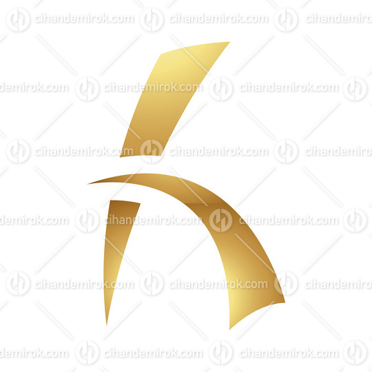 Golden Letter H Symbol on a White Background - Icon 8