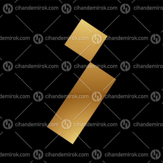 Golden Letter I Symbol on a Black Background - Icon 1