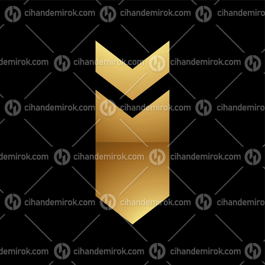 Golden Letter I Symbol on a Black Background - Icon 6