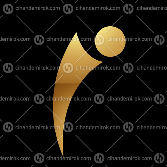 Golden Letter I Symbol on a Black Background - Icon 9