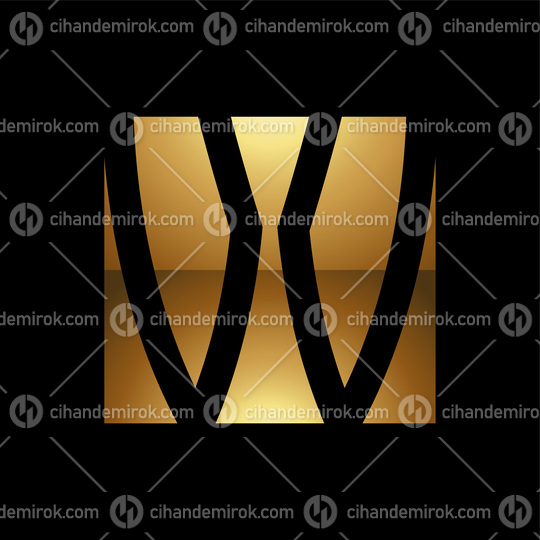 Golden Letter W Symbol on a Black Background - Icon 6
