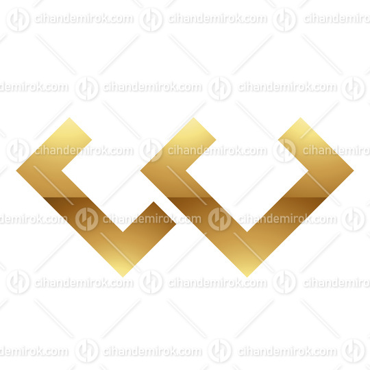 Golden Letter W Symbol on a White Background - Icon 2