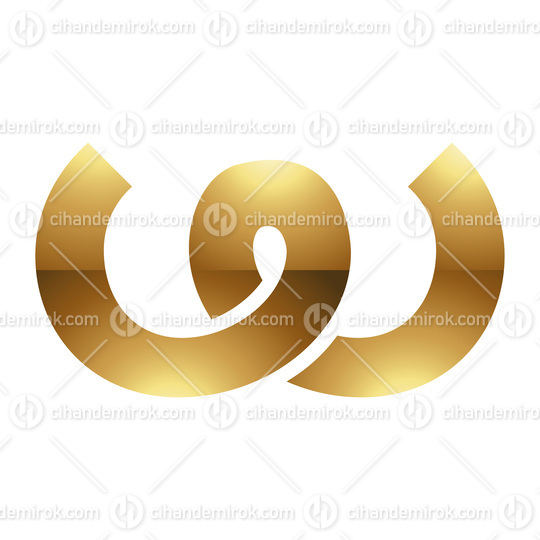 Golden Letter W Symbol on a White Background - Icon 5