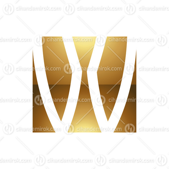 Golden Letter W Symbol on a White Background - Icon 6
