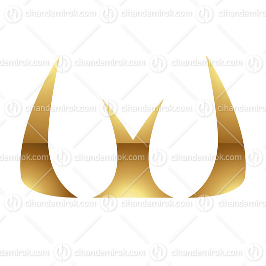 Golden Letter W Symbol on a White Background - Icon 8