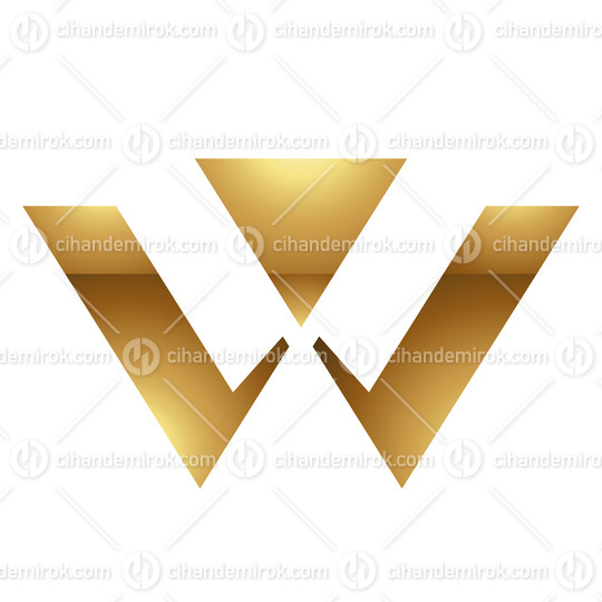 Golden Letter W Symbol on a White Background - Icon 9