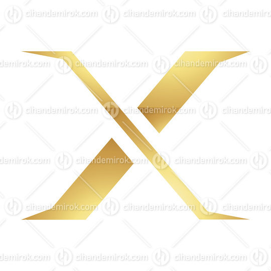 Golden Letter X Symbol on a White Background - Icon 1