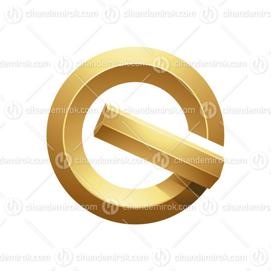 Golden Round Embossed Letter G on a White Background