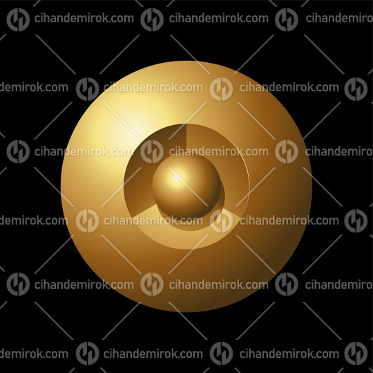 Golden Shiny Spheres on a Black Background