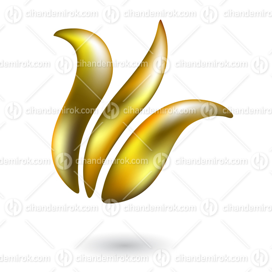 Golden Shiny Tulip Flower Icon