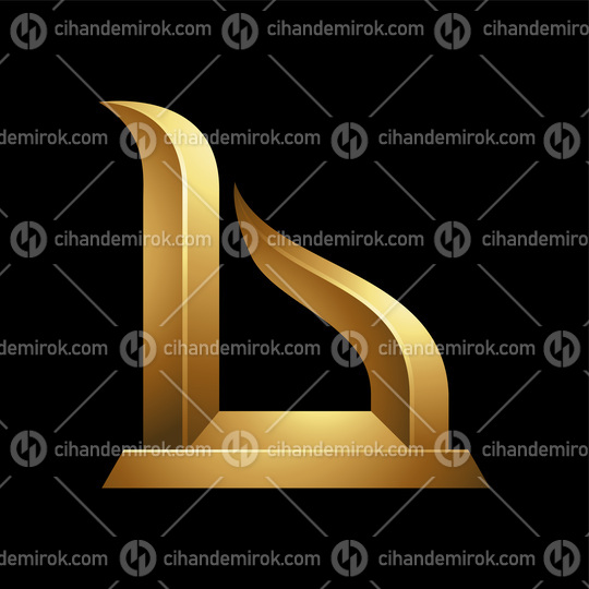 Golden Statuette-like Letter B Icon on a Black Background