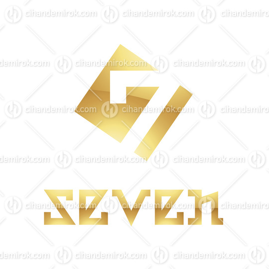 Golden Symbol for Number 7 on a White Background - Icon 3