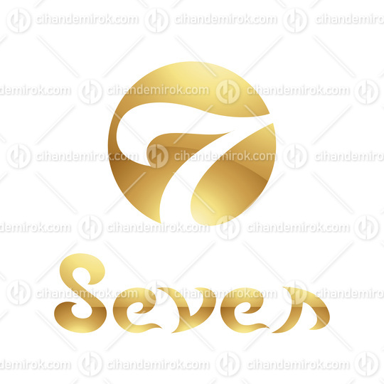 Golden Symbol for Number 7 on a White Background - Icon 4