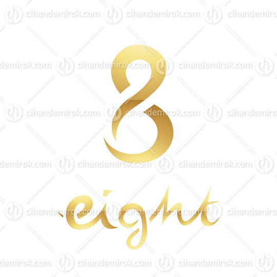 Golden Symbol for Number 8 on a White Background - Icon 7