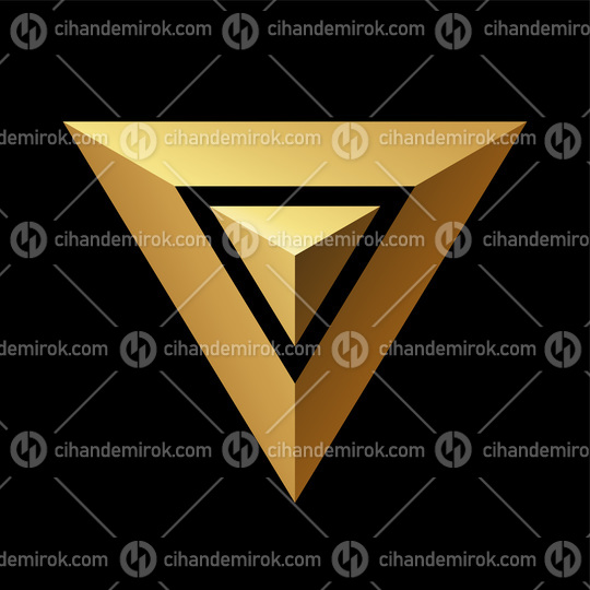 Golden Triangles on a Black Background