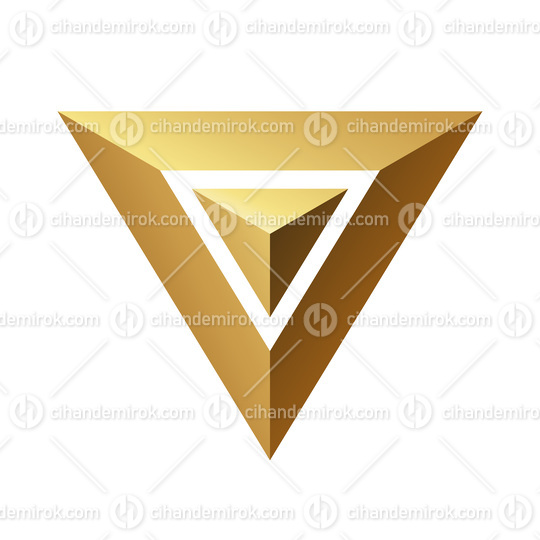Golden Triangles on a White Background