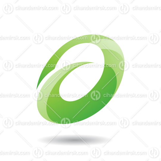 Green Abstract Oval Spiky Round Icon for Lowercase Letter A