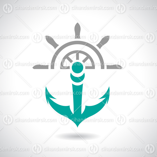 Green Anchor and Grey Ship_qt_s Wheel Icon