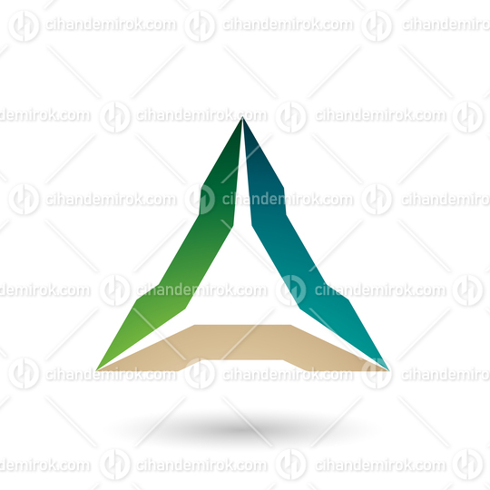 Green and Beige Spiked Triangle Vector Illustration