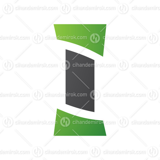 Green and Black Antique Pillar Shaped Letter I Icon