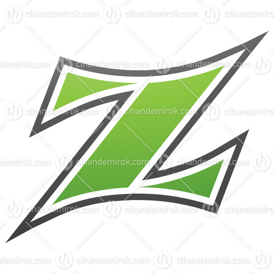 Green and Black Arc Shaped Letter Z Icon