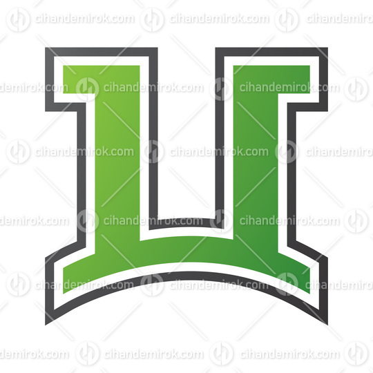 Green and Black Arch Shaped Letter U Icon