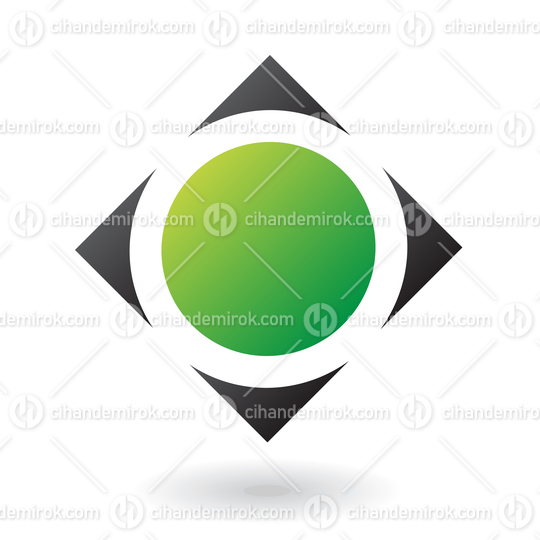 Green and Black Circle Square Logo Icon