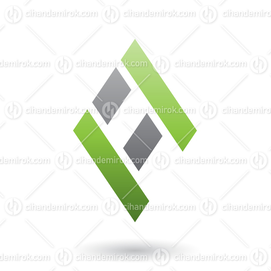 Green and Black Diamond Shaped Letter A Vector Illustration