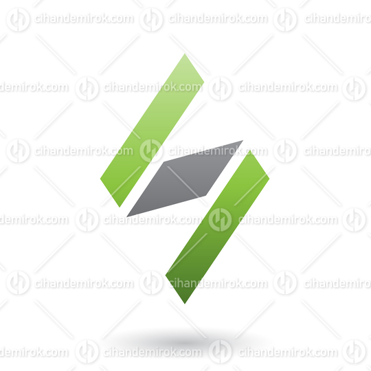 Green and Black Diamond Shaped Letter S Vector Illustration
