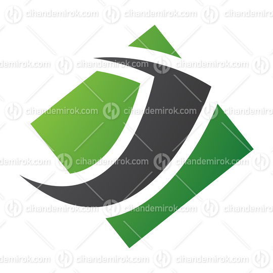 Green and Black Diamond Square Letter J Icon