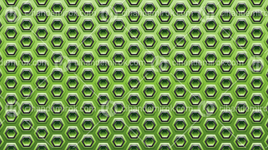 Green and Black Embossed Hexagon Background Vector Illustration