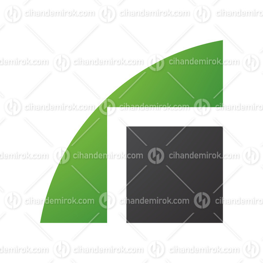 Green and Black Geometrical Letter R Icon